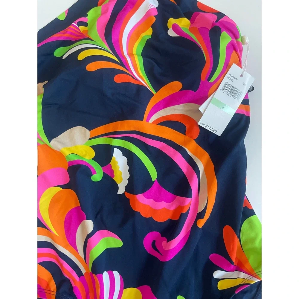 Trina Turk Poolside Hi Neck One Piece Swimsuit Women's Size 8